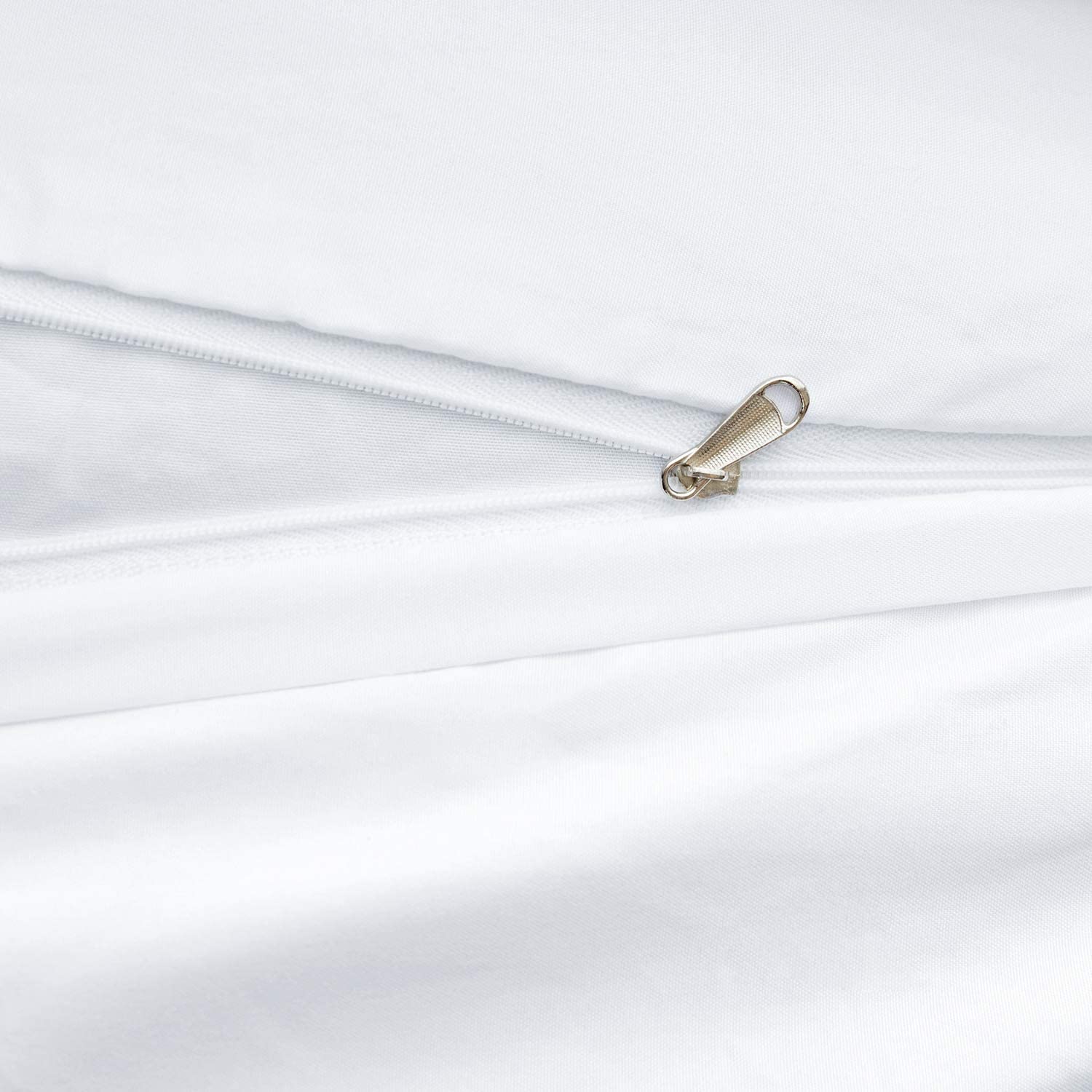 White Ruffle Duvet Cover Breathable Microfiber Bedding Set Zipper Closure