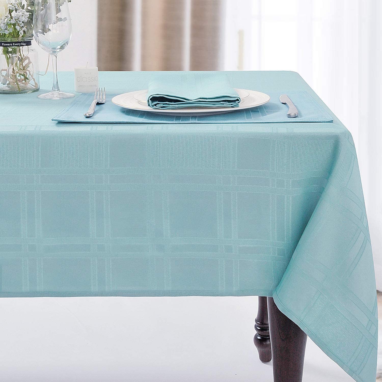 Soild Plaid Jacquard Spring Table Cloth