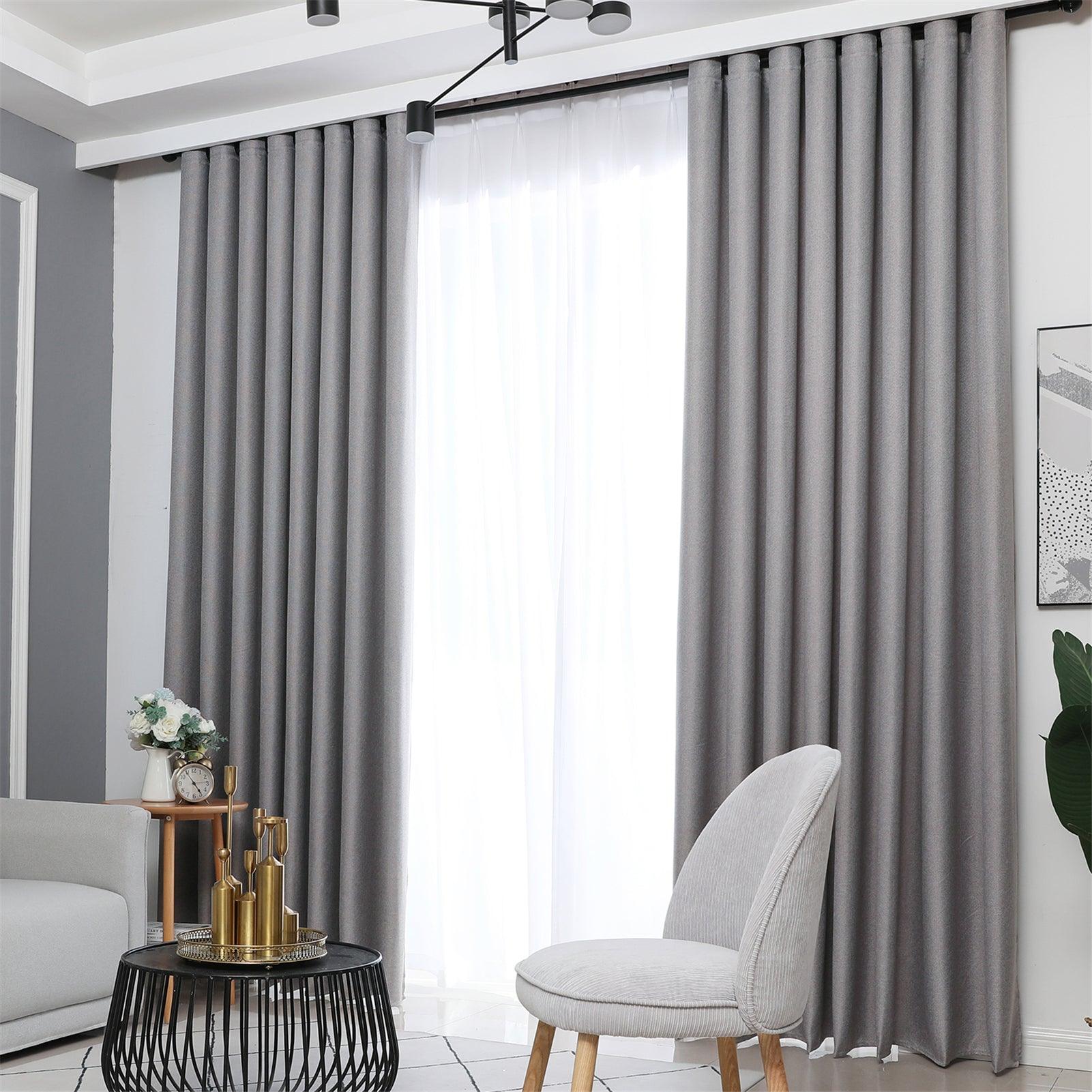 Topfinel Linen Textured Blackout Curtains for winter,Tab Top Design room darkening curtains For Bedroom - Topfinel