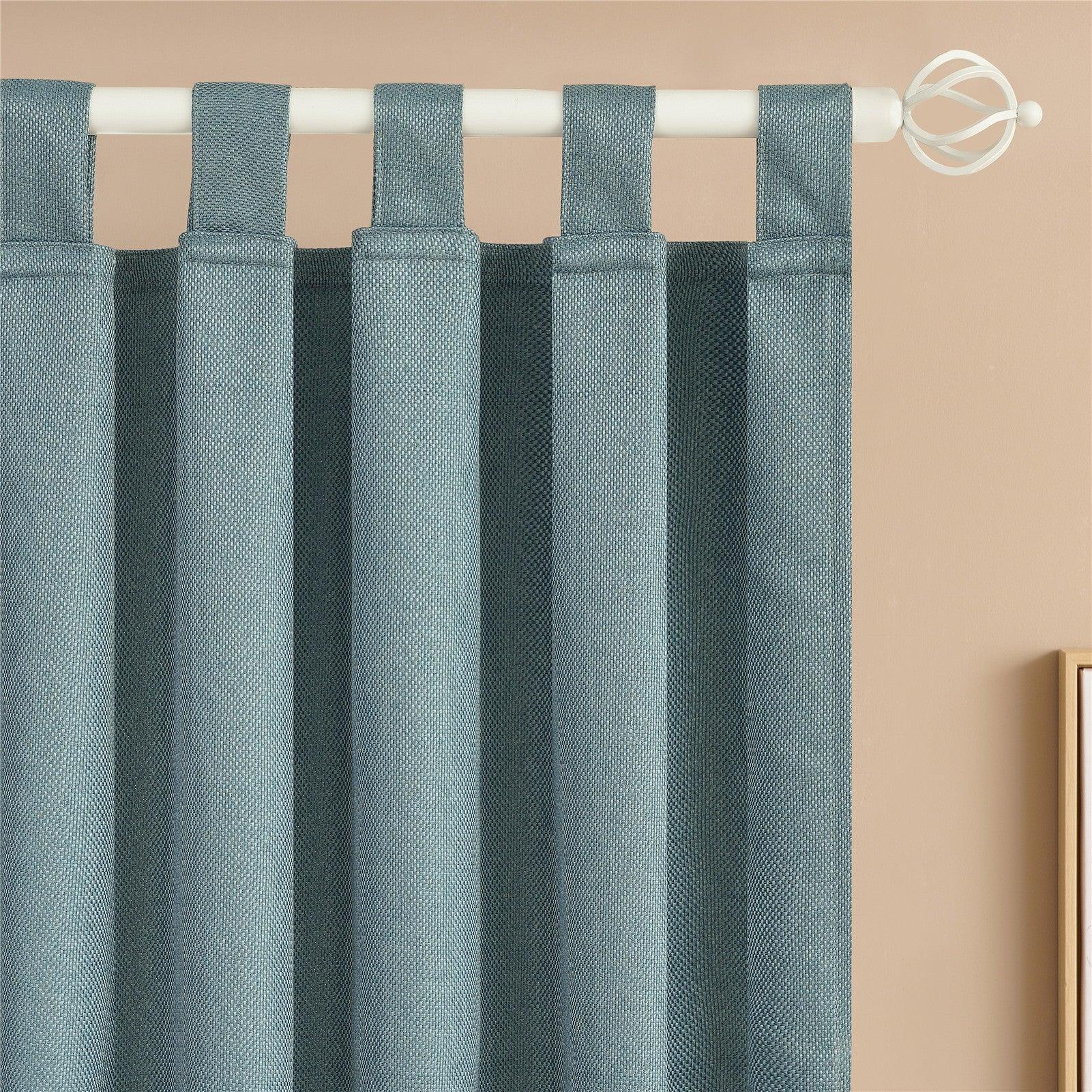 Topfinel Linen Textured Blackout Curtains for winter,Tab Top Design room darkening curtains For Bedroom - Topfinel