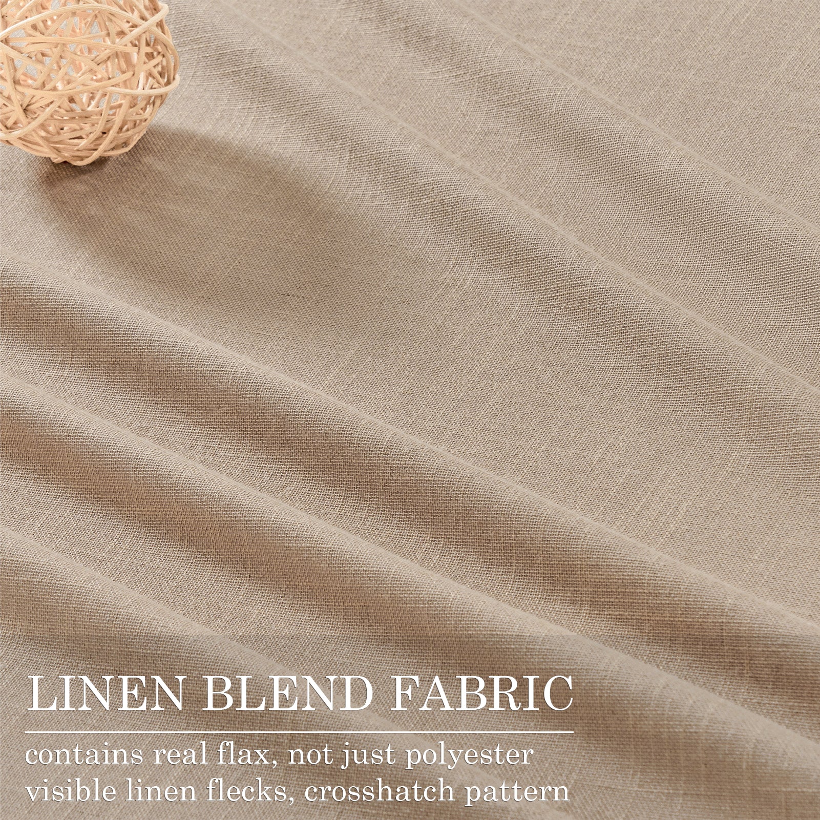 Topfinel 100% Blackout Thermal Insulated Linen Drapes,Back Tab Hooks Drapes Set of 2 With Hooks