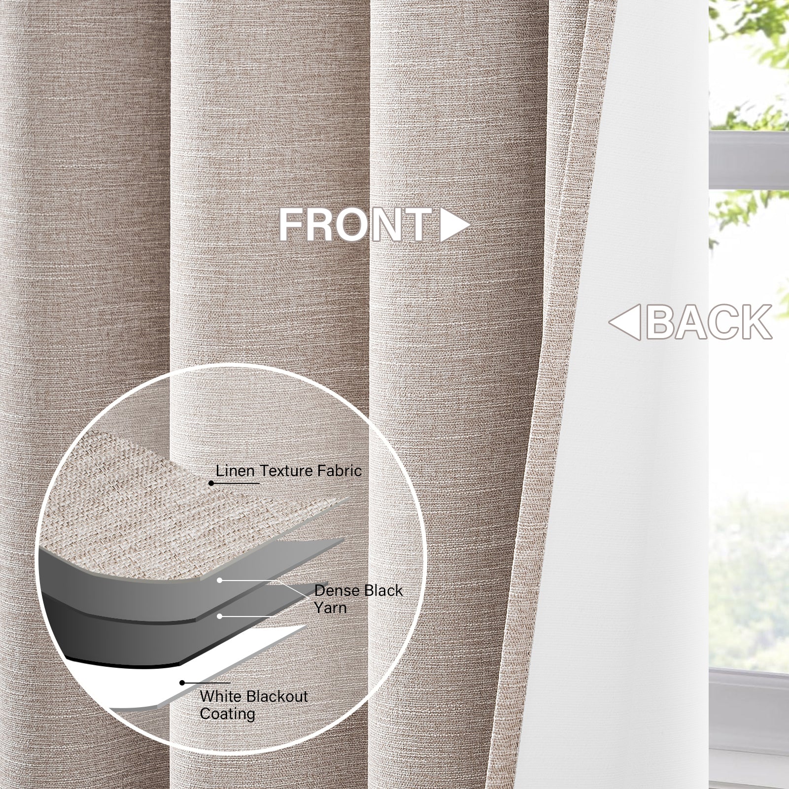 Grommet Top Thick 100% Blackout Drapes Full Light Blocking Curtains