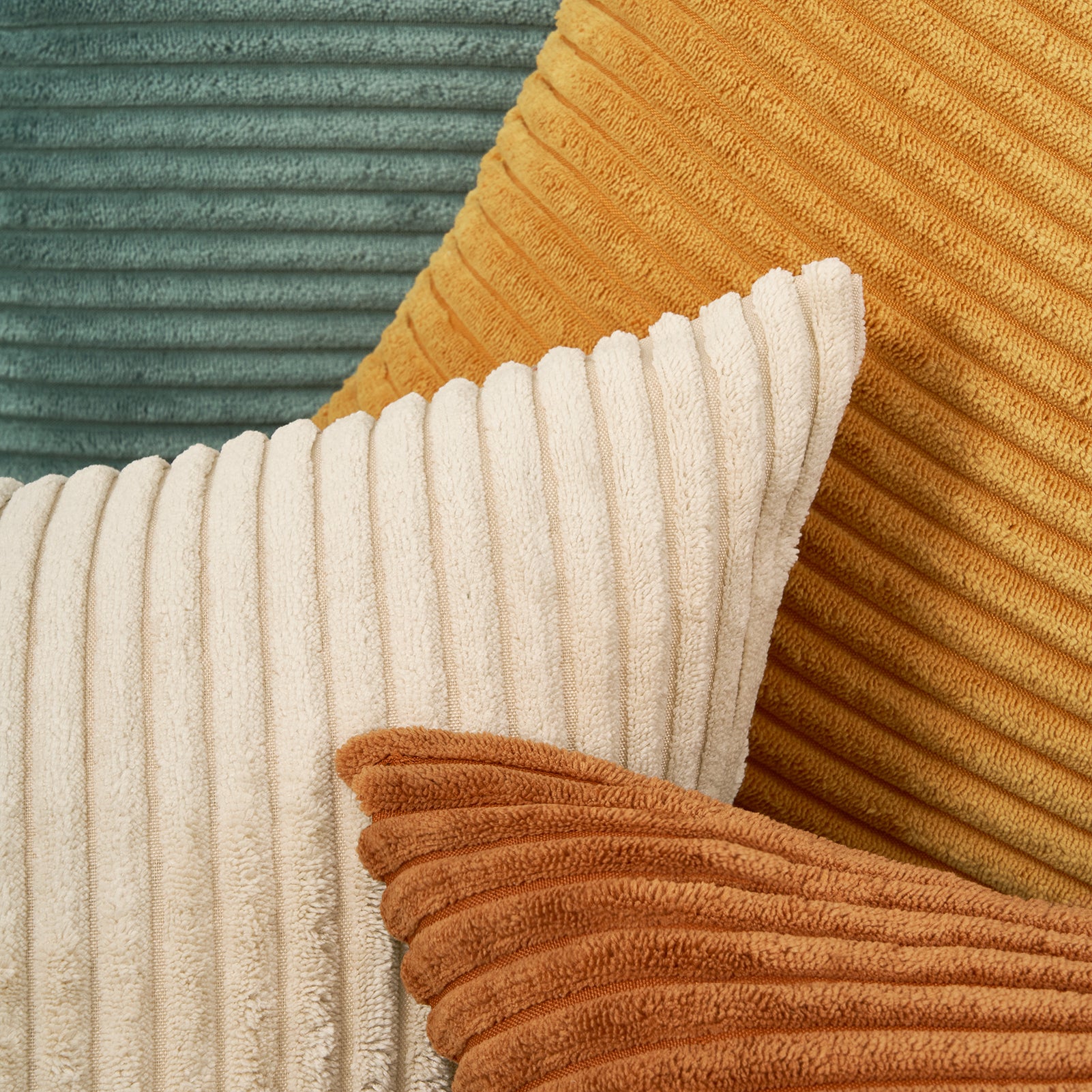 Corduroy Striped Corduroy Square Modern Gradient Decorative Cushion Cover Set of 4