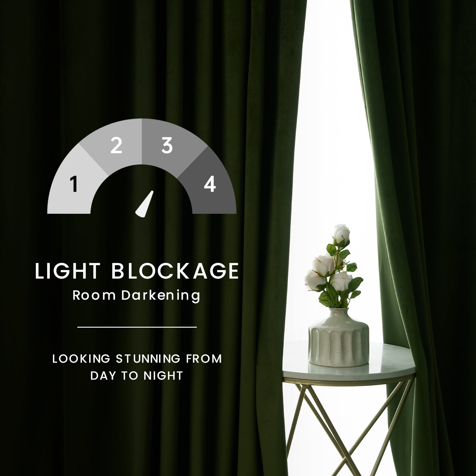 70%-85% Blackout Solid Velvet Rod Pocket Back Curtain 2 Panels