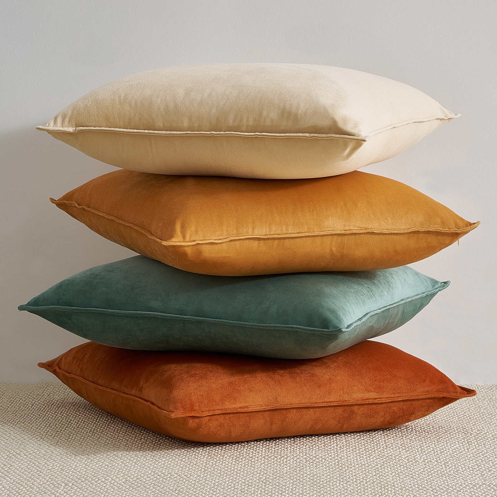 Topfinel Square Velvet Gradient Pillow Cover Set Of 4