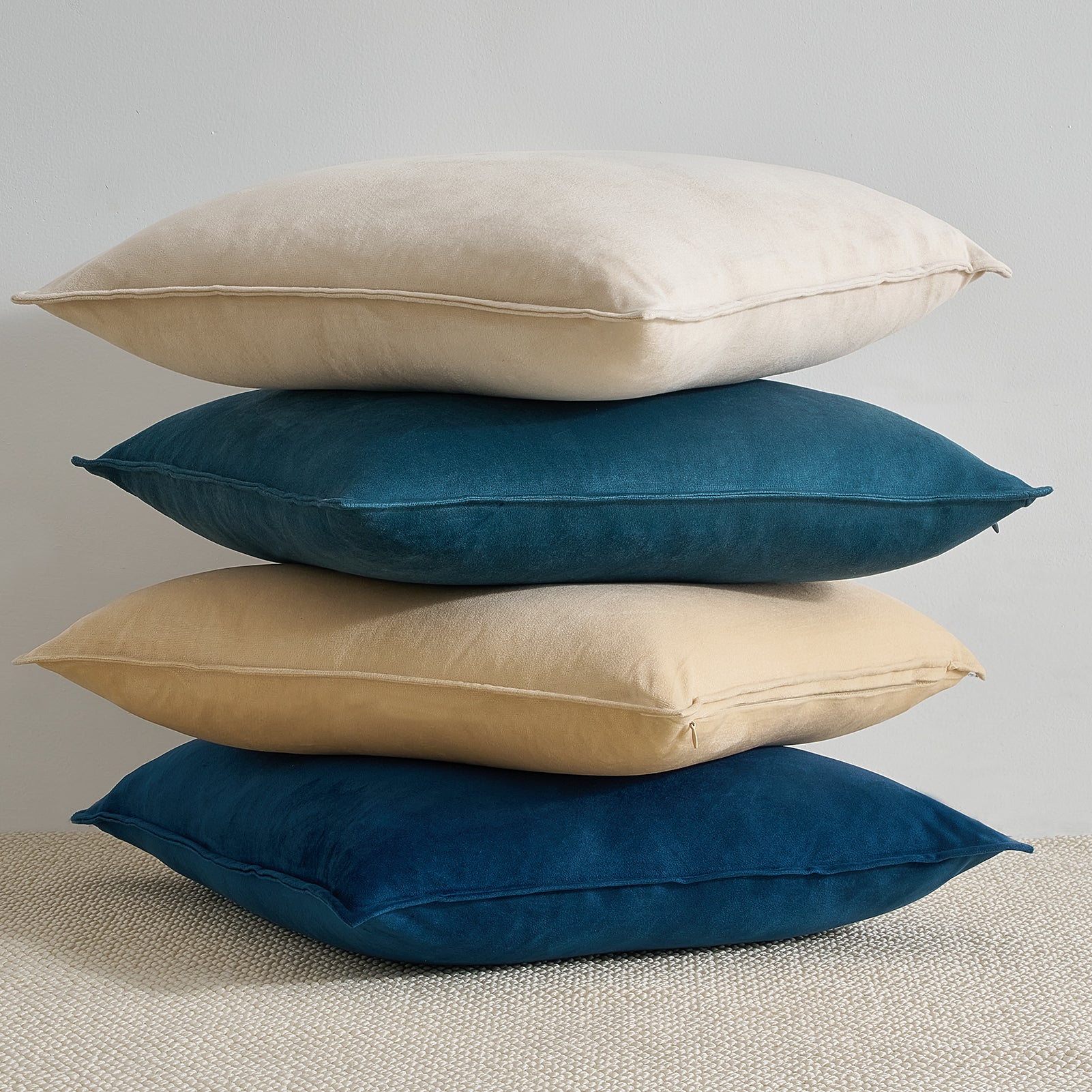 Topfinel Square Velvet Gradient Pillow Cover Set Of 4
