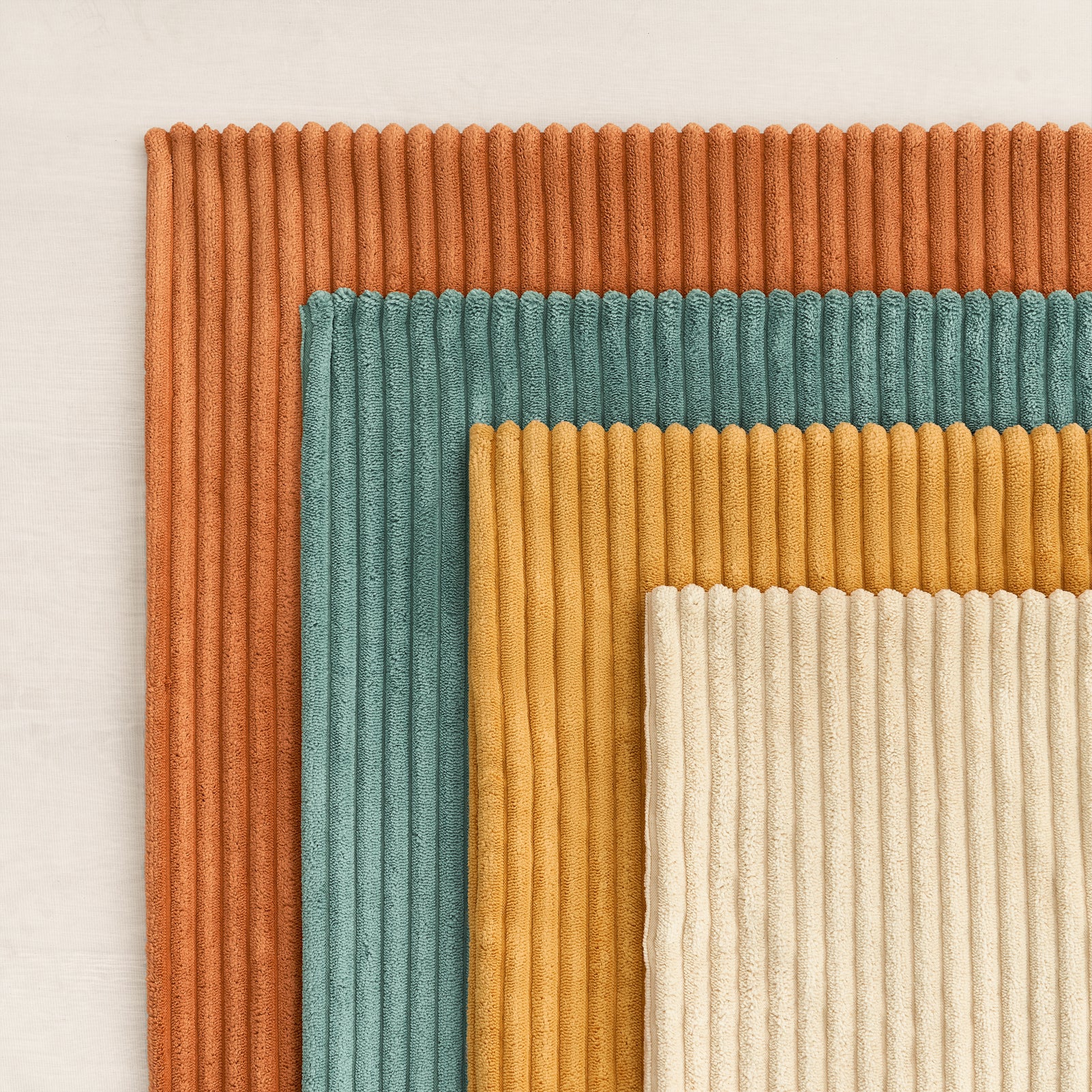 Corduroy Striped Corduroy Square Modern Gradient Decorative Cushion Cover Set of 4