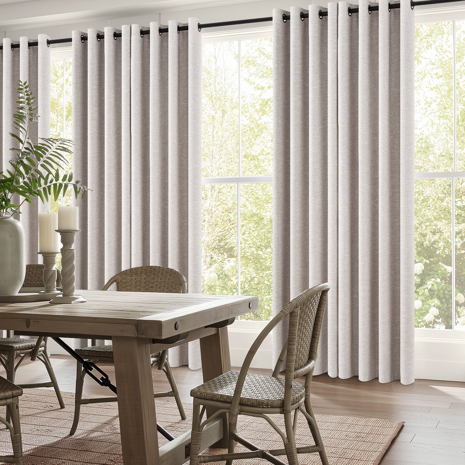 Grommet Top Thick 100% Blackout Drapes Full Light Blocking Curtains