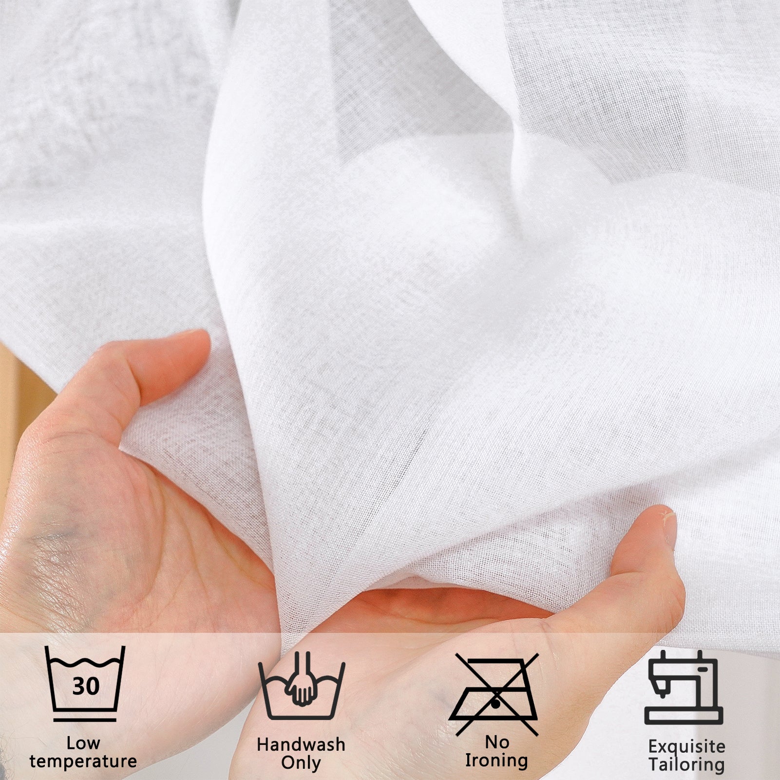 Topfinel Solid Color Grommet Sheer Curtain 2 Panels