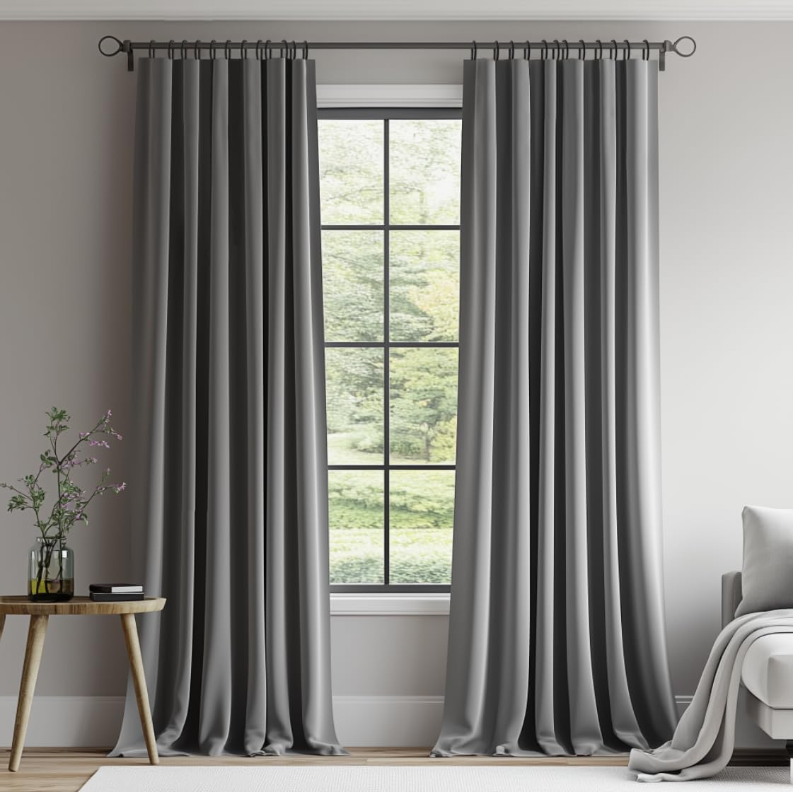 Luxury Velvet Pinch Pleat Room Darkening Drapes, 2 Panels