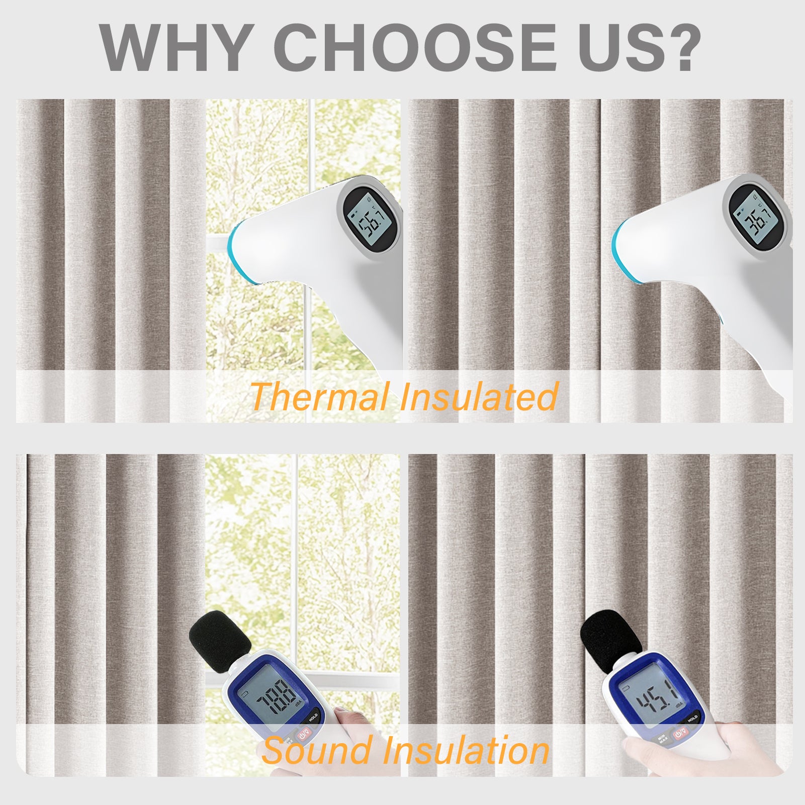 Grommet Top Thick 100% Blackout Drapes Full Light Blocking Curtains