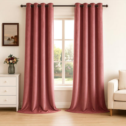 Luxury Velvet Grommet Room Darkening Curtains, 2 Panels