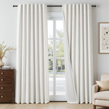 Natural Linen-Textured Blackout Curtains, 2 Panels