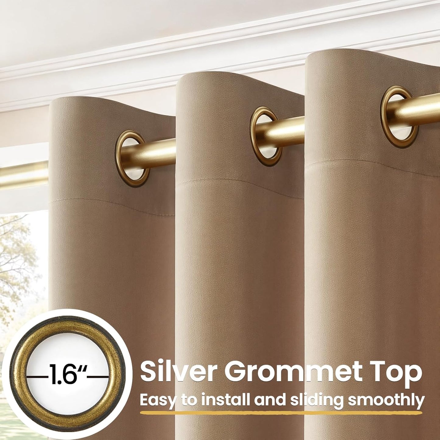 Luxury Velvet Grommet Room-Darkening Curtains