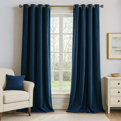 Luxury Velvet Grommet Room Darkening Curtains, 2 Panels