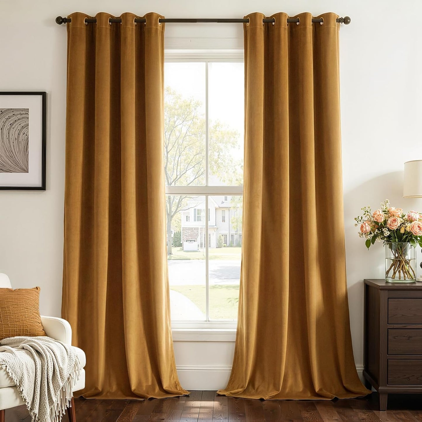 Luxury Velvet Grommet Room-Darkening Curtains