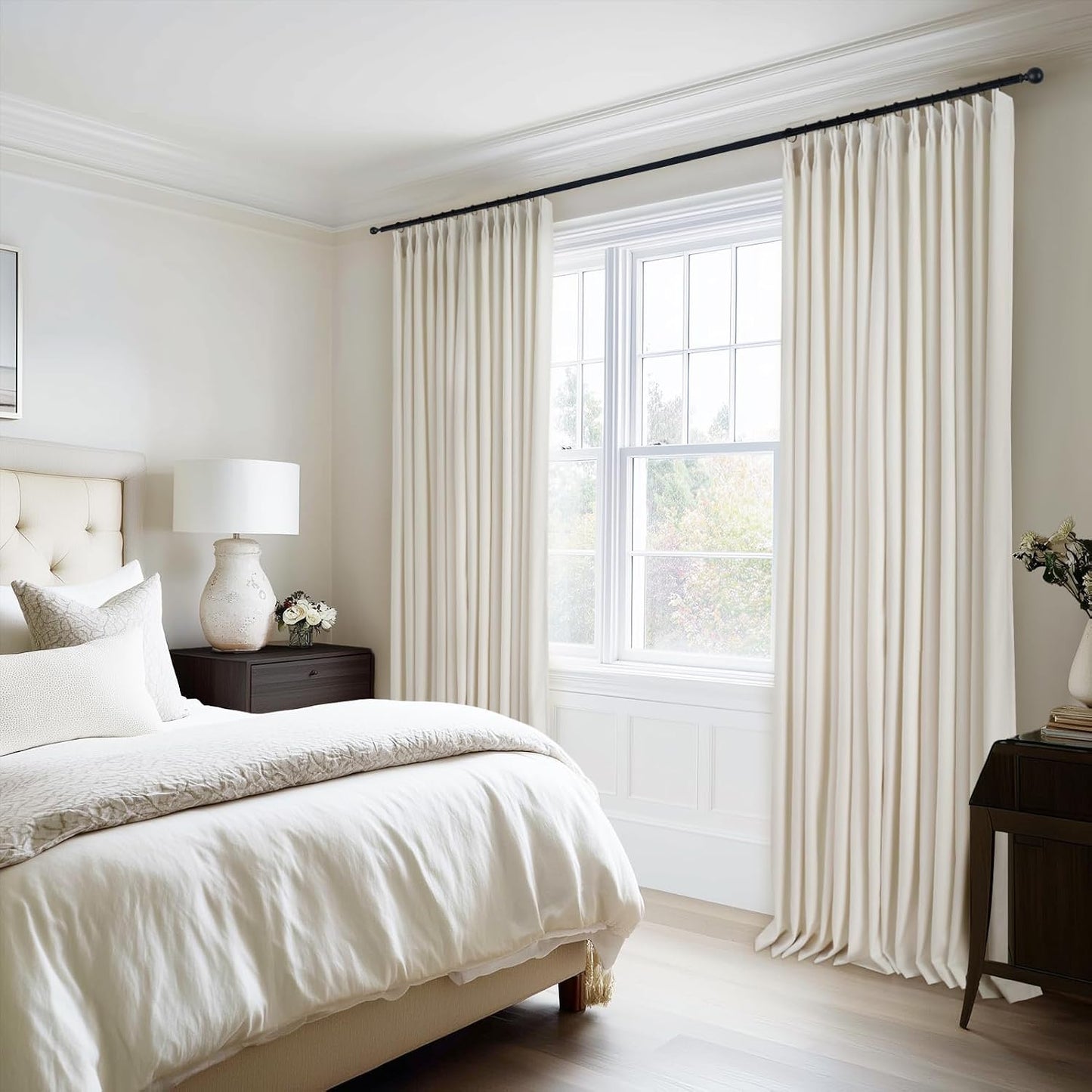 Extra Wide Velvet Pinch Pleat Room Darkening Drapes, 1 Panel