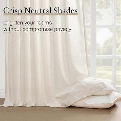 Extra Wide Natural Linen Light Filtering Pinch Pleat Curtain