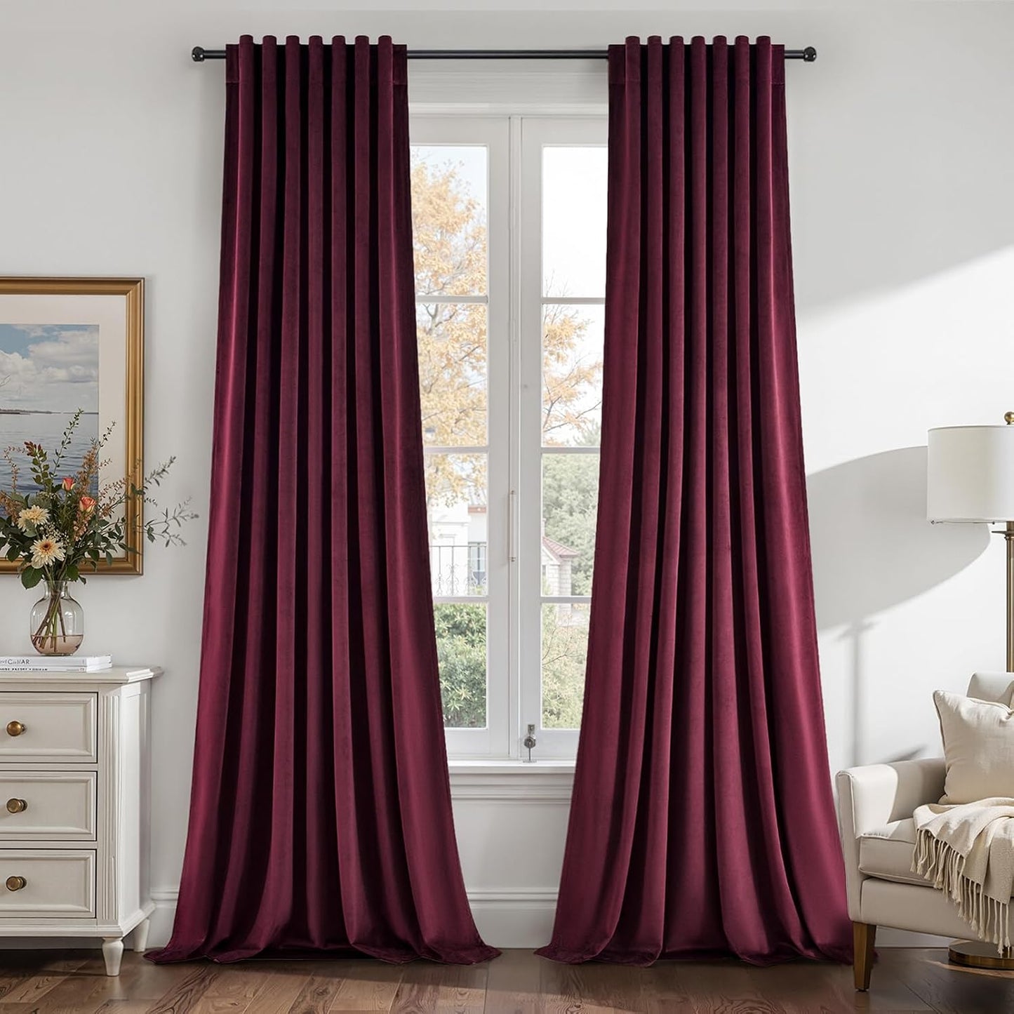 Luxury Velvet Pinch Pleat Room Darkening Drapes, 2 Panels