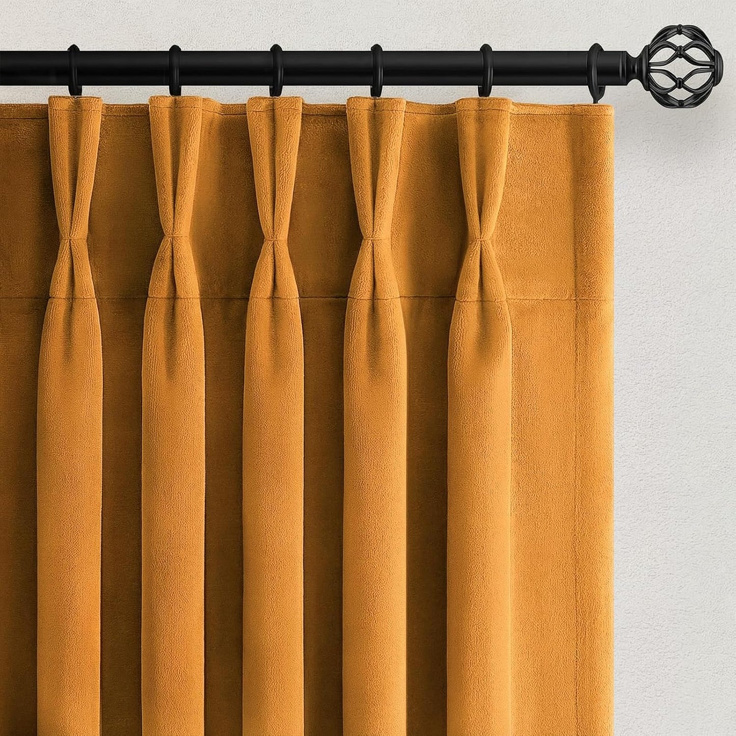 Extra Wide Velvet Pinch Pleat Room Darkening Drapes, 1 Panel