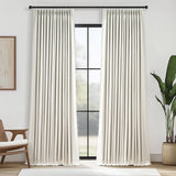 Natural Textured Linen Blend Blackout Curtains, 1 Panel