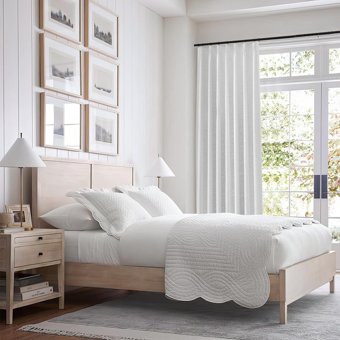 Natural Textured Linen Blend Blackout Curtains, 2 Panels