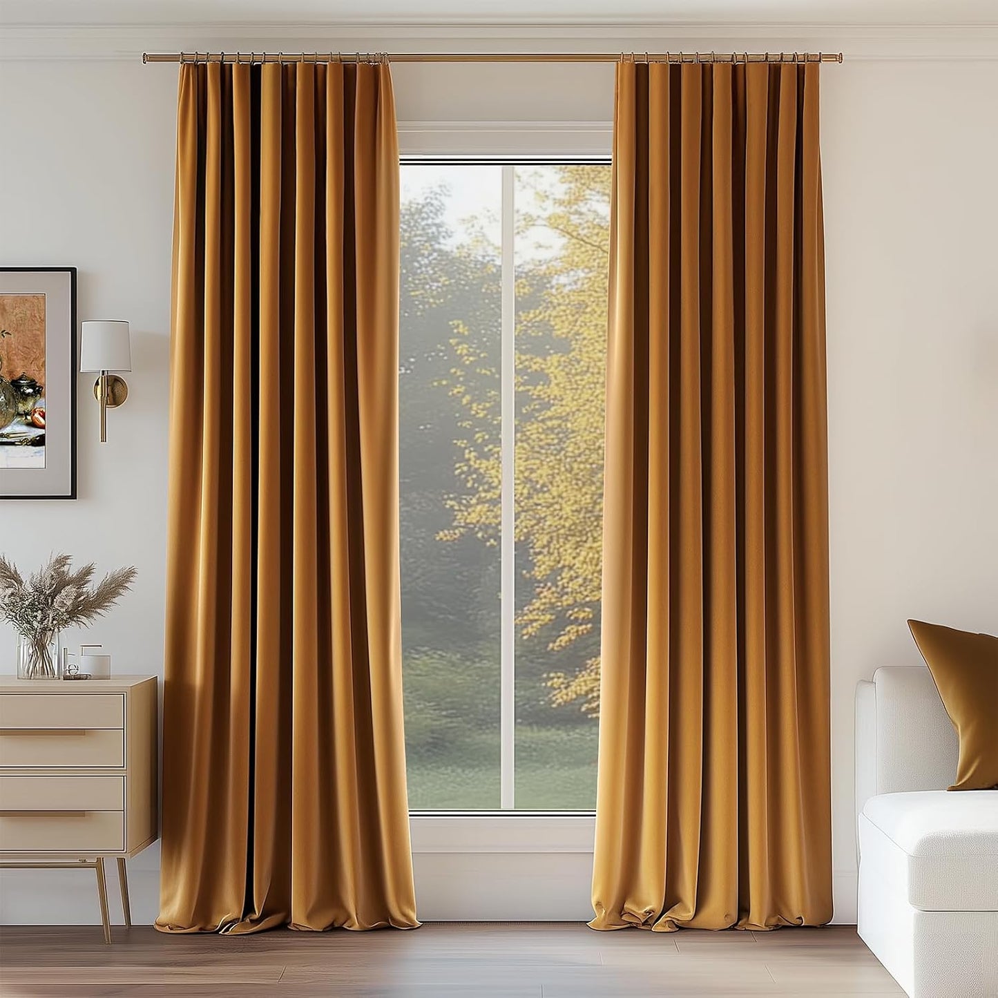 Luxury Velvet Pinch Pleat Room Darkening Drapes, 2 Panels