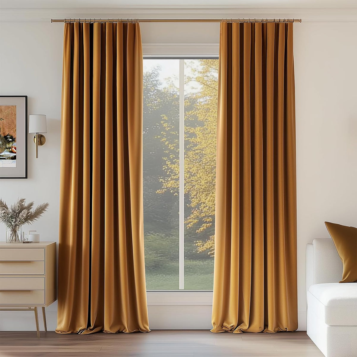 Luxury Velvet Room Darkening Curtains, 2 Panels