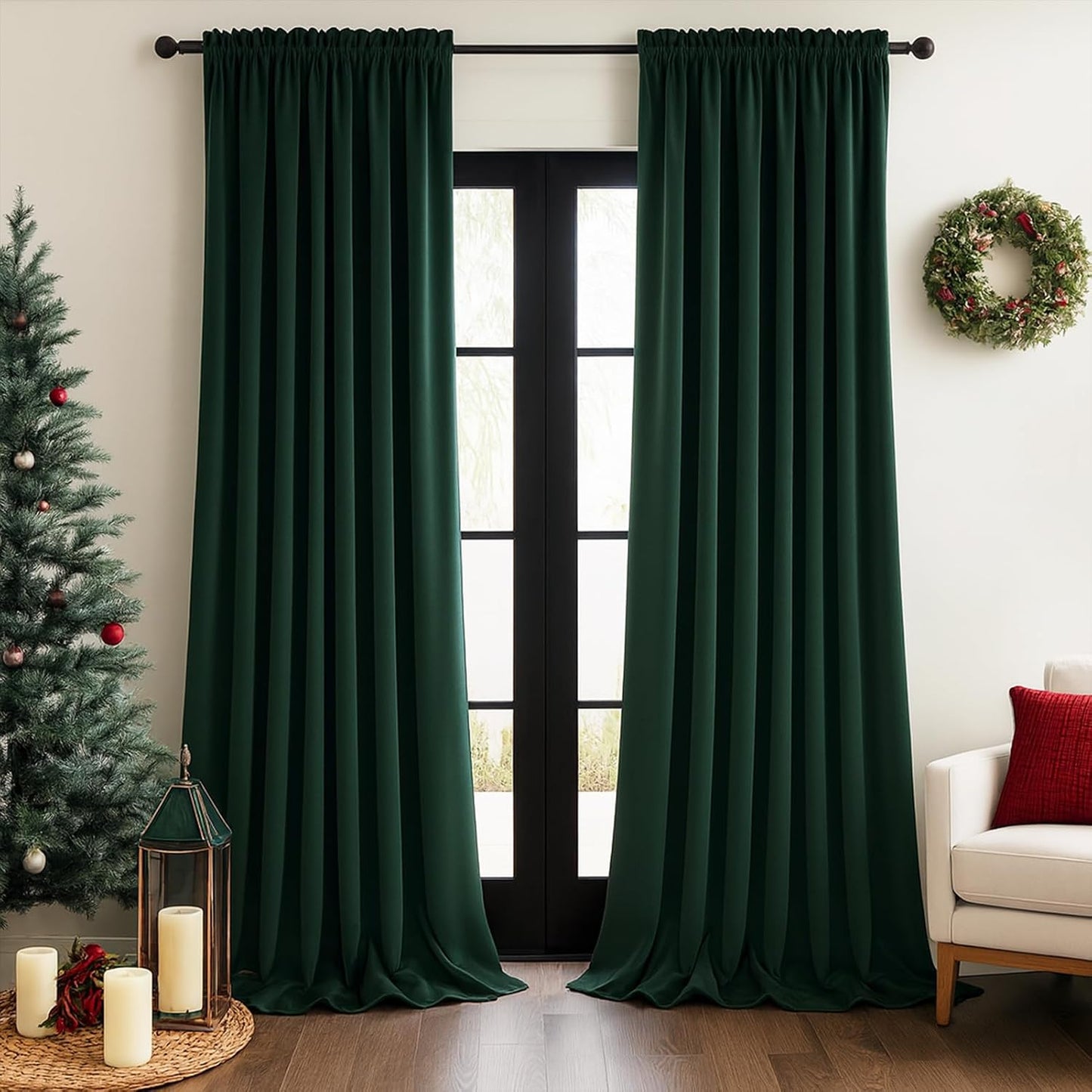 Luxury Velvet Pinch Pleat Room Darkening Drapes, 2 Panels