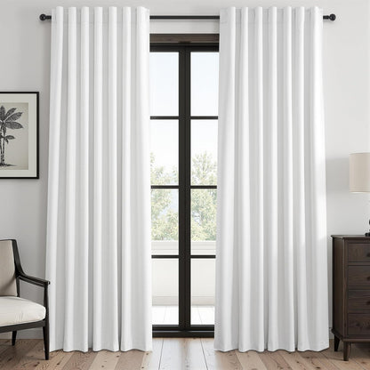 Neutral Linen Blend Blackout Curtains, 2 Panels