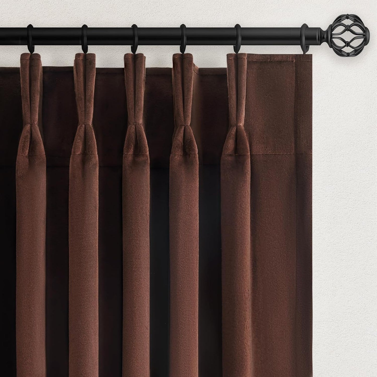 Velvet Pinch Pleat Room Darkening Drapes, 2 Panels