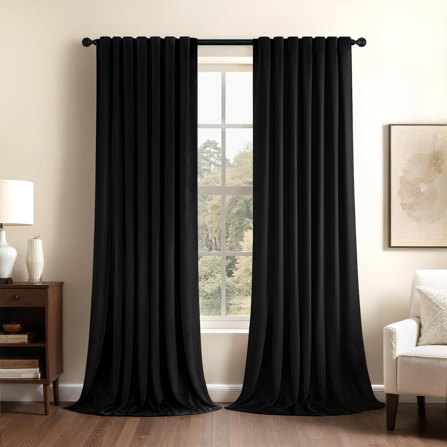 Luxury Velvet Pinch Pleat Room Darkening Drapes, 2 Panels
