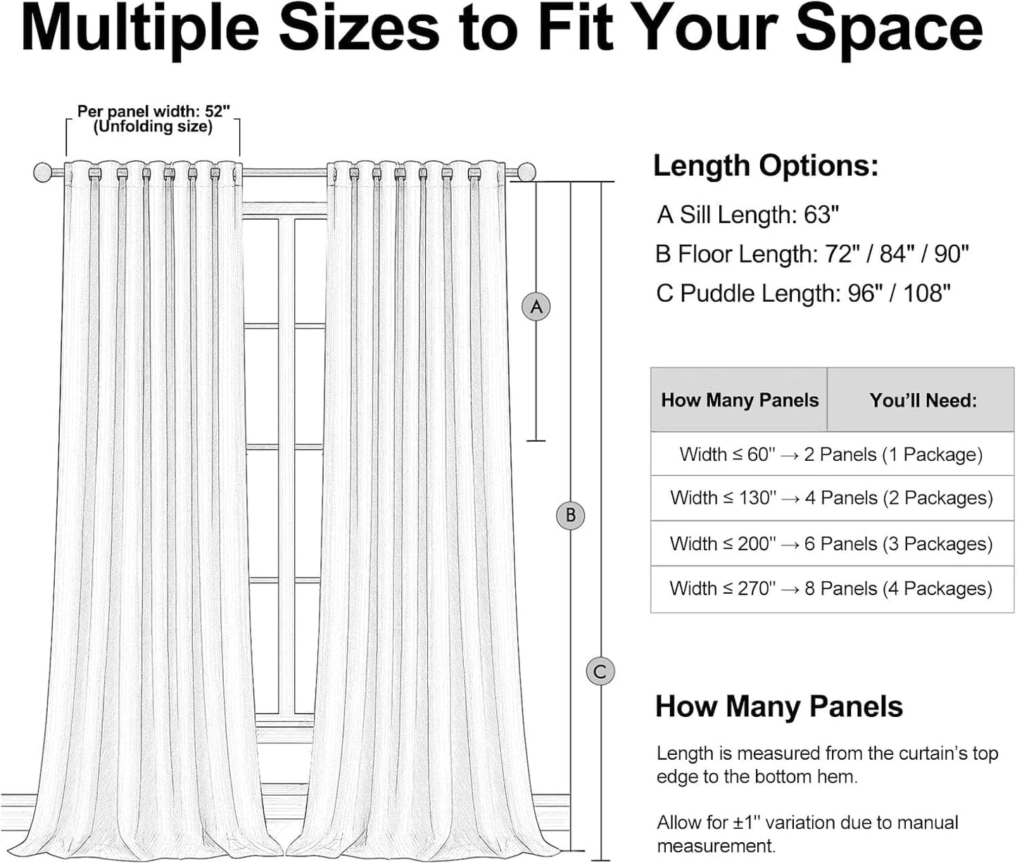 Neutral Linen Blend Blackout Curtains, 2 Panels