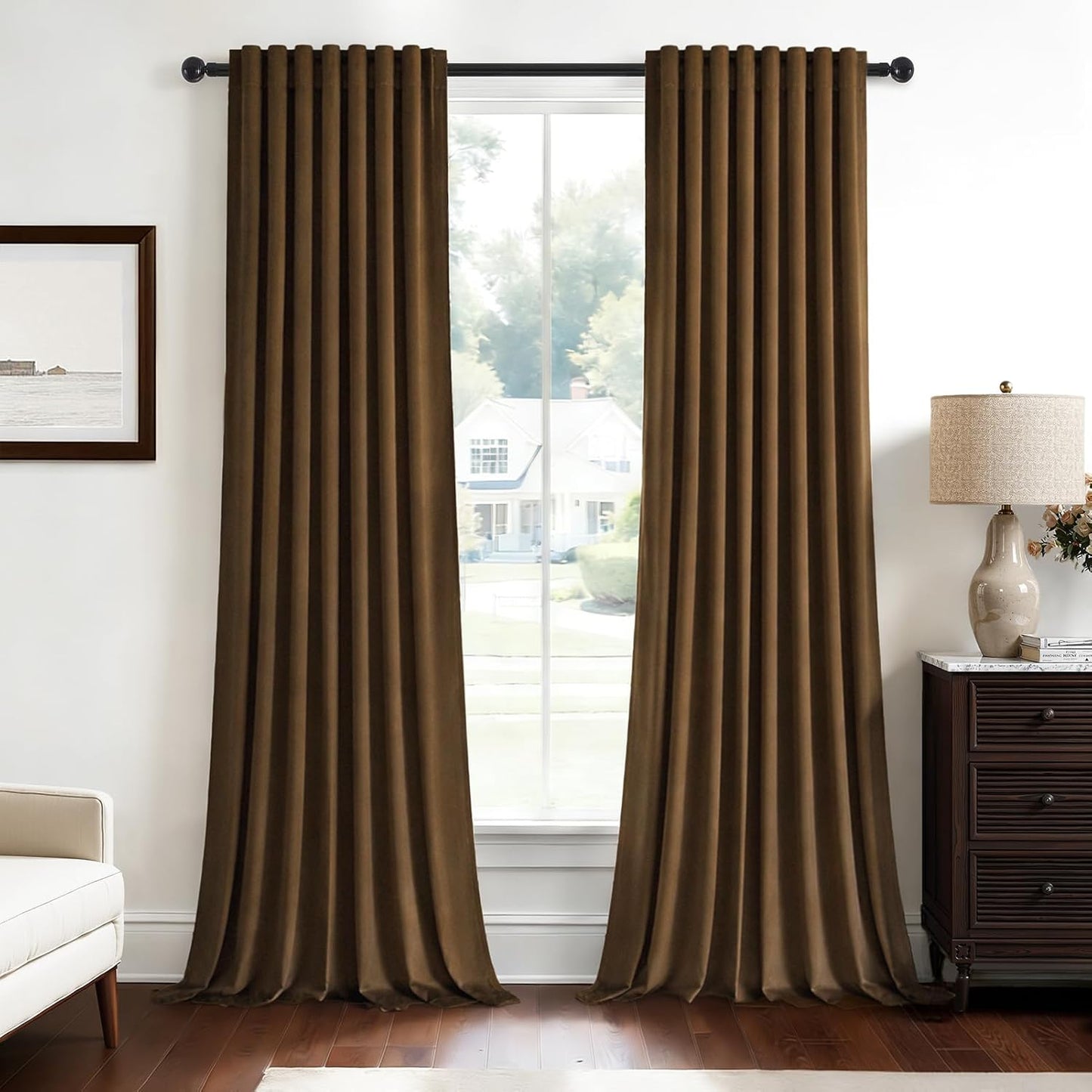 Luxury Velvet Pinch Pleat Room Darkening Drapes, 2 Panels