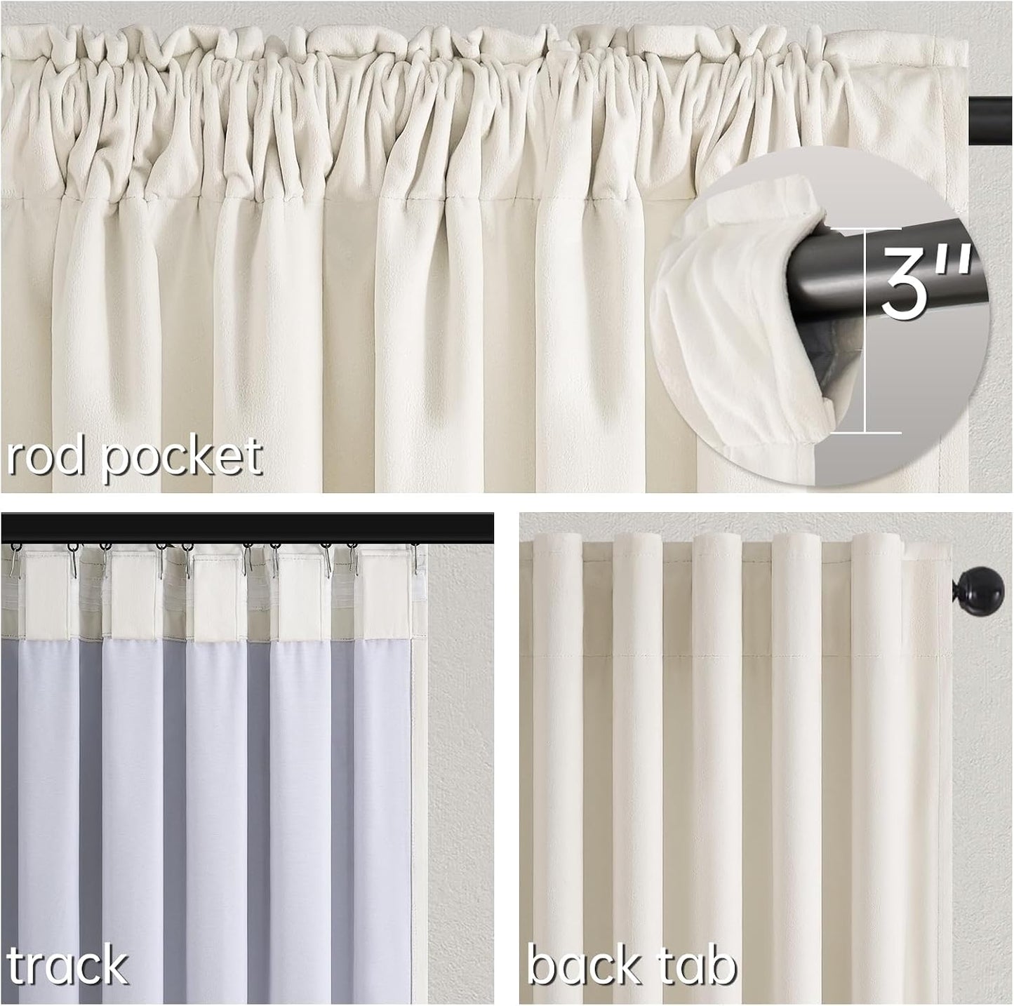 Luxury Velvet Pinch Pleat Room Darkening Drapes, 2 Panels