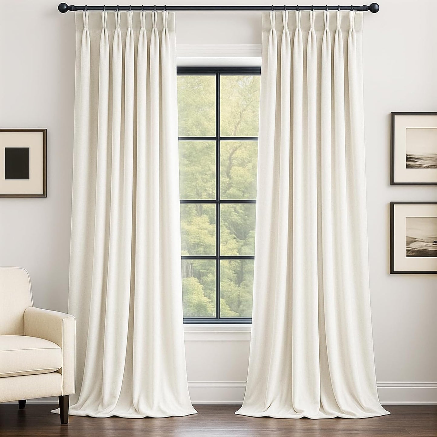 Extra Wide Velvet Pinch Pleat Room Darkening Drapes, 1 Panel