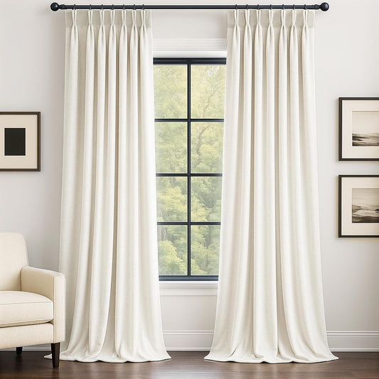 Extra Wide Velvet Pinch Pleat Room Darkening Drapes, 1 Panel