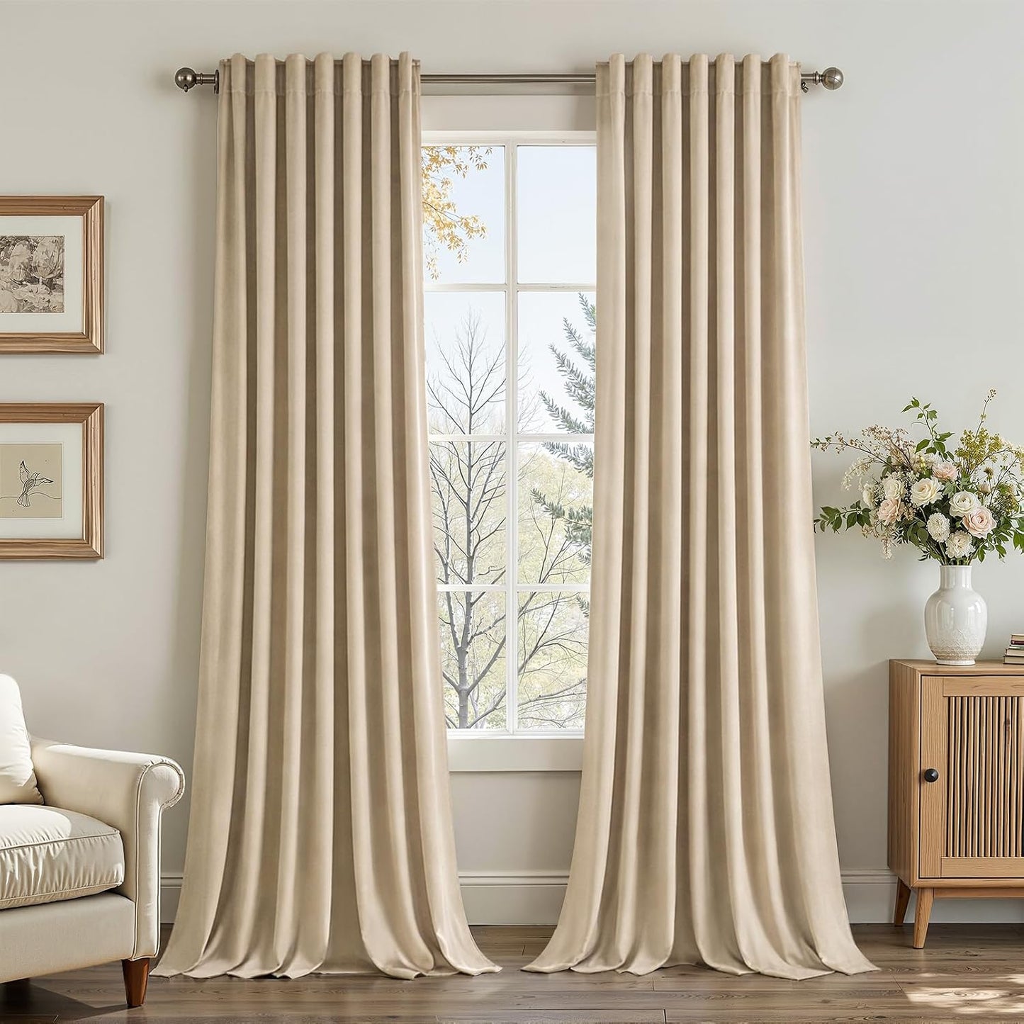 Luxury Velvet Pinch Pleat Room Darkening Drapes, 2 Panels