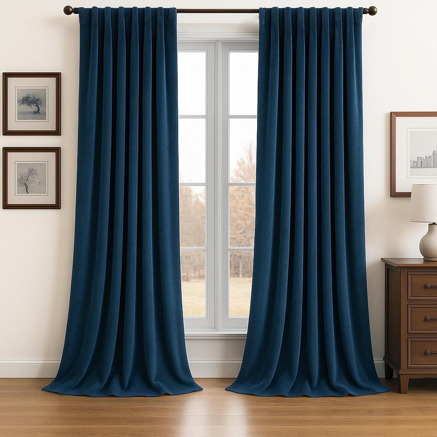 Luxury Velvet Pinch Pleat Room Darkening Drapes, 2 Panels