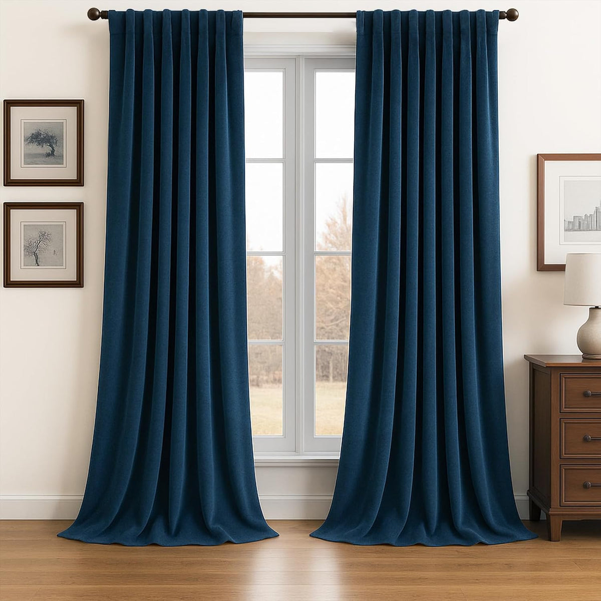 Luxury Velvet Room Darkening Curtains, 2 Panels