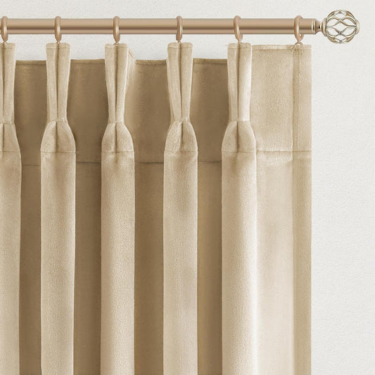 Velvet Pinch Pleat Room Darkening Drapes, 2 Panels