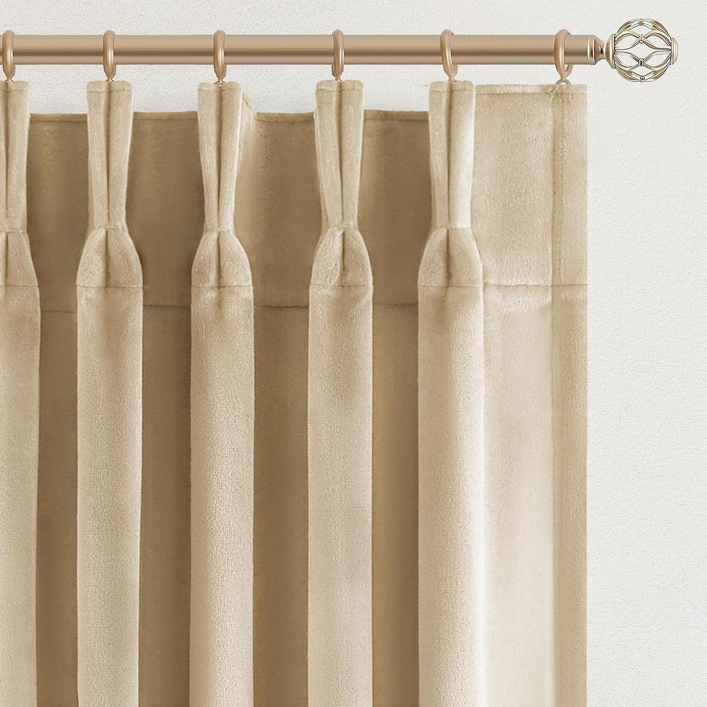 Extra Wide Velvet Pinch Pleat Room Darkening Drapes, 1 Panel