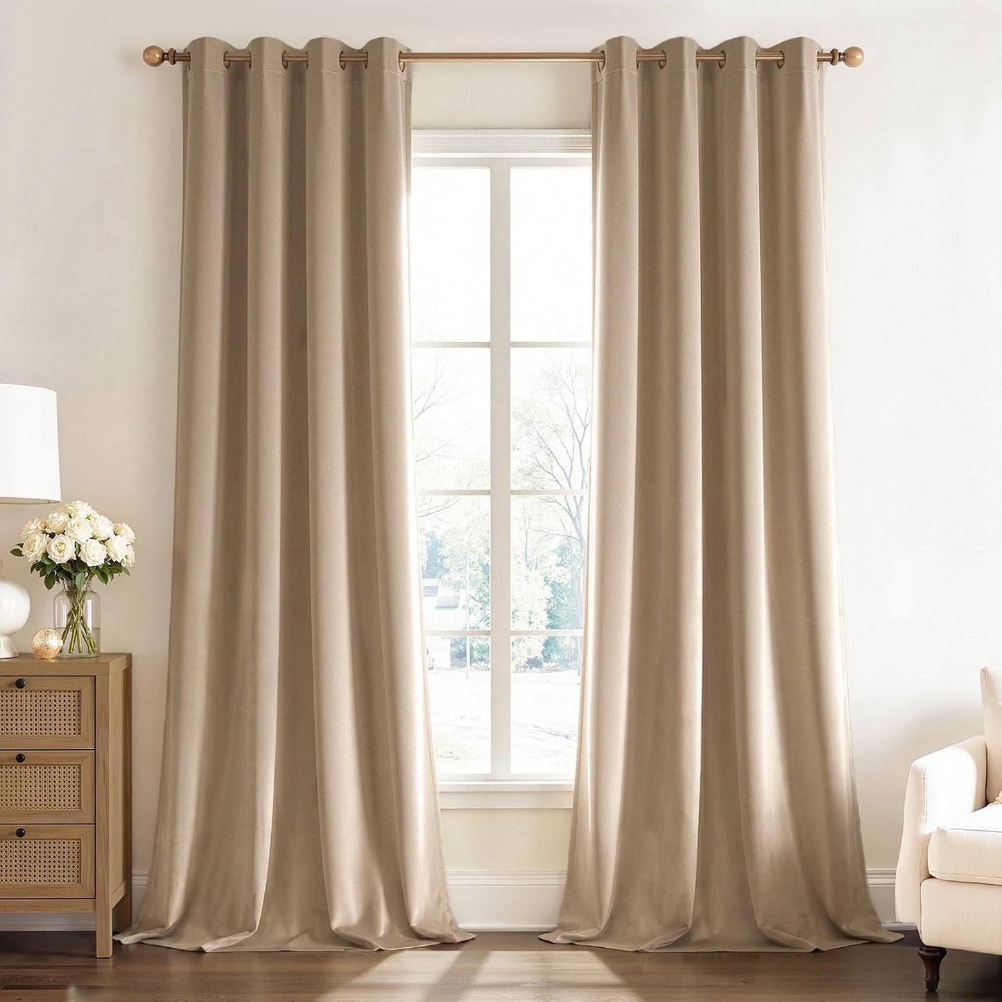 Luxury Velvet Grommet Room-Darkening Curtains