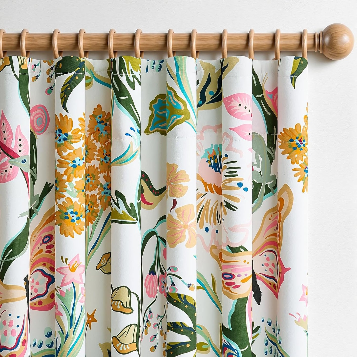 Butterfly Garden Botanical Curtains, 2 Panels