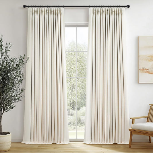 Natural Textured Linen Blend Blackout Curtains, 1 Panel