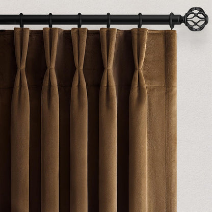 Velvet Pinch Pleat Room Darkening Drapes, 2 Panels