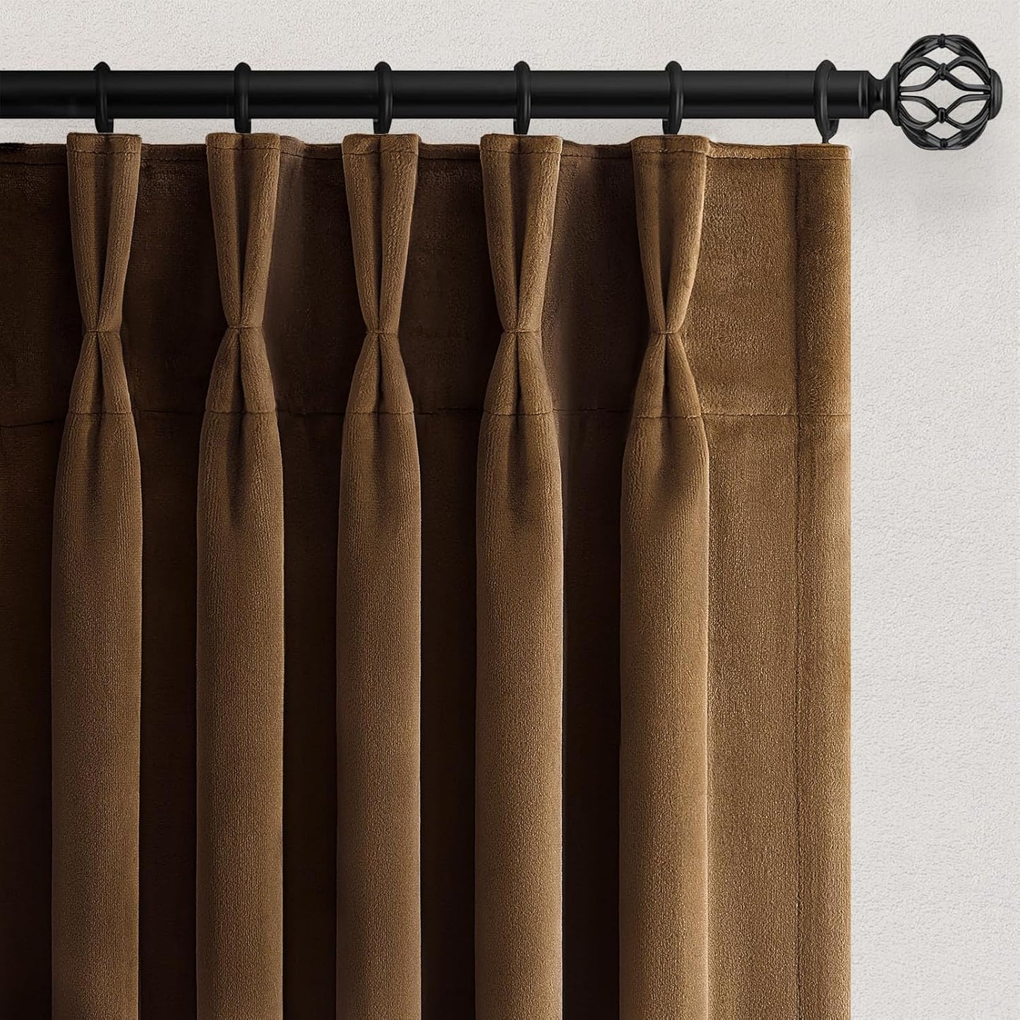 Extra Wide Velvet Pinch Pleat Room Darkening Drapes, 1 Panel