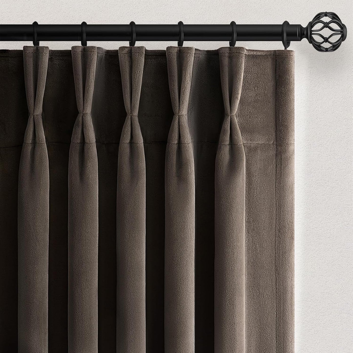 Velvet Pinch Pleat Room Darkening Drapes, 2 Panels