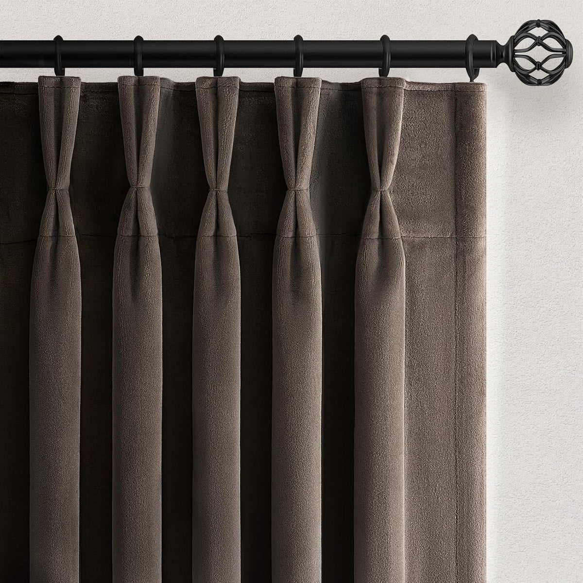 Velvet Pinch Pleat Room Darkening Drapes, 2 Panels