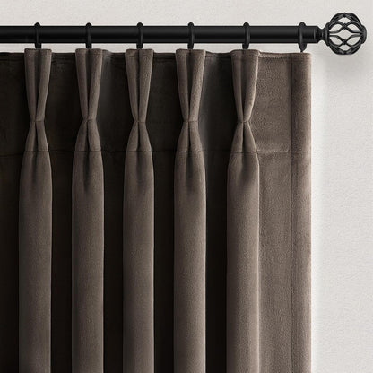 Velvet Pinch Pleat Room Darkening Drapes, 2 Panels